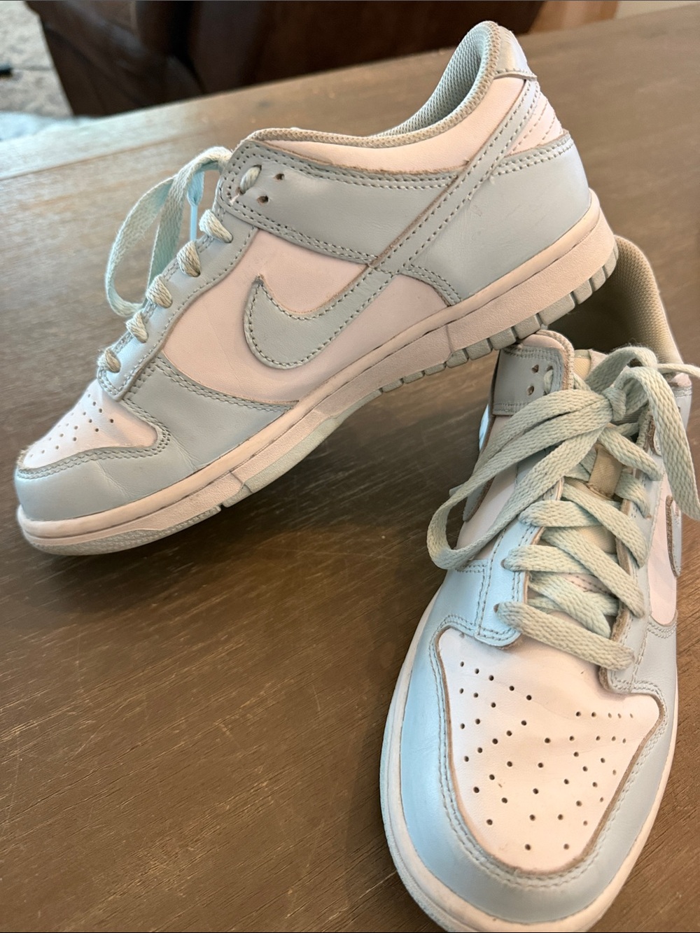 Nike Women’s Low-Top Sneakers in Pale Blue and White